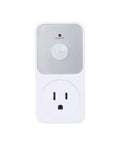 Motion Activated Power Socket Switch With PIR Sensor, 110V Infrared Outlet, 1800W Load Capacity For Garage, Hallway And Indoor Security Lighting, Auto On When Motion Detected, Auto Off After Inactivity, White, front view