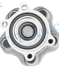 Beefy Rear Wheel Hub Bearing Assembly Compatible With 2007-2018 Nissan Altima, 2009-2014 Maxima, top view, metal construction.