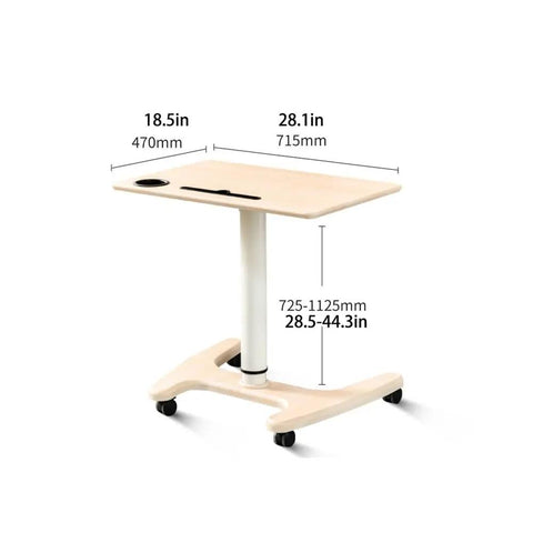 Smooth Operator Pneumatic Rolling Standing Desk With Pro Grade Swivel Casters For Home Office Laptop Workstation Quick Height Flex Deep Wood Grain Finish dimensions 28.1x18.5 inches