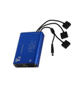 4 In 1 Parallel Power Hub For Phantom 3 Drone Battery Transmitter Charger with blue aluminum shell and cables visible