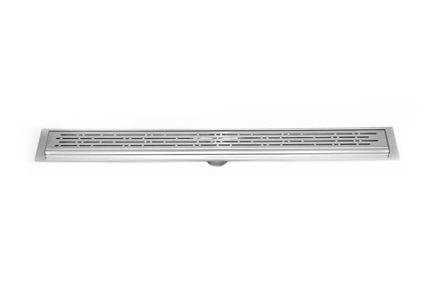 Top Shelf Heavy Duty SS304 Stainless Steel Linear Shower Drain With Integrated Hair Trap Anti Clog Catcher Rust Proof Corrosion Resistant Construction Perfect For Modern Bathroom Upgrades Sleek Design 59 Inch Span For Pro Results - top view of linear drain