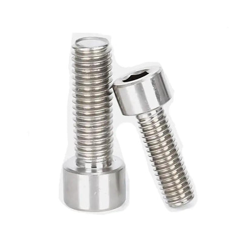 Premium Pure Titanium Hex Socket Head Cap Screws Grade 2 TA2 Heavy Duty Fasteners with 30mm length and M1.6 to M10 threads.