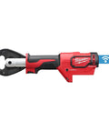 M18 Cordless 6 Ton Utility Crimper With Center Grip And Adaptive Pressure Control, heavy-duty electric crimping device, red and black.