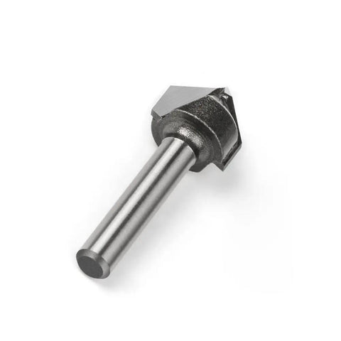Super Sharp 90 Degree Chamfer Router Bit With Tungsten Carbide Tip for precision V groove engraving on wood or plastic, 6mm shank size.