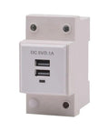 Usb Din Rail Socket Power Module For Industrial Panels Plug And Play 5V Dc Charging Port Control Panel Usb Enclosure Adapter Modular Terminal Block Ac To Dc Converter For Automation Systems, white dual USB 5V/2.1A