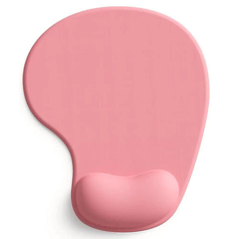 Pink Gel Wrist Rest Mouse Pad For Desk And Gaming, Ergonomic Comfort With Non Slip Silicone Surface And Rubber Base