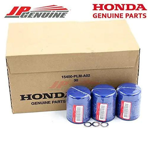 Honda Acura Engine Oil Filter And Crush Washer Set 15400-PLM-A02 Three Pack for Most Honda and Acura Vehicles with Genuine OEM O Ring Washers