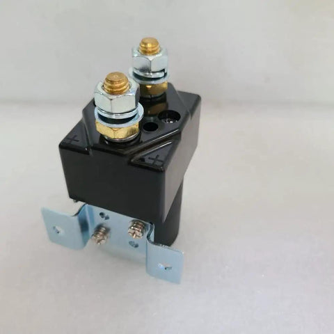 JwDawn Sw80 Dc Solenoid Relay Contactor Switch For Electric Vehicles And Forklifts with metal terminals and mounting brackets.