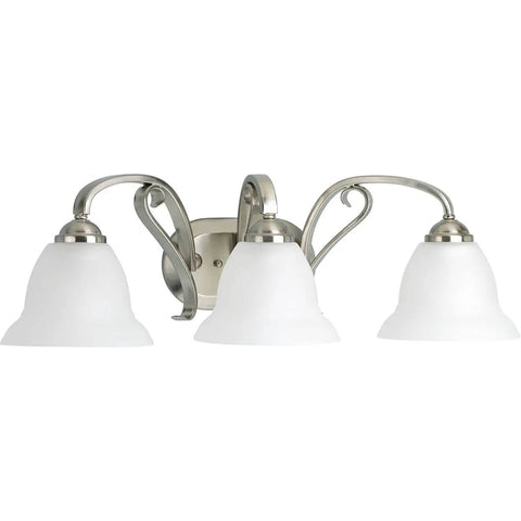 Torino Three Light Bath And Vanity Fixture With Twenty Five Inch Width And Seven And Five Eighths Inch Height Brushed Nickel Finish