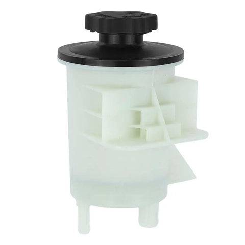Power Steering Reservoir With Cap Fits Ford F150 2004 2008 Expedition 2002 2006 Lincoln Mark LT 2006 2008 Replacement Part 3R903 5L3Z3A697AA High Quality Direct Fit Durable Material For Ford Trucks, white reservoir and black cap.