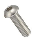 Straight Up Solid 1/4 20 X 1/2 Inch Button Head Socket Cap Screws Crafted From Premium 18-8 Stainless Steel with smooth finish.