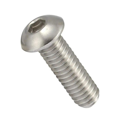 Straight Up Solid 1/4 20 X 1/2 Inch Button Head Socket Cap Screws Crafted From Premium 18-8 Stainless Steel with smooth finish.