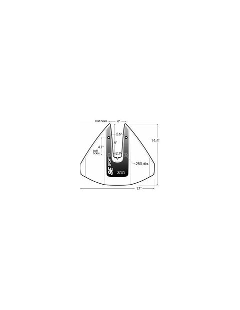 Boat Hydrofoil With Narrow Streamlined Foil For Crisp Quick Control Eliminates Drag Boosts Thrust For Faster Planing At Low Speeds Includes Mounting Hardware Metallic Gray