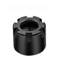 Heavy Duty Chuck Collet Nut For Lathe Mill CNC Tool Holder ER8 ER11 ER16 Black Steel 40CrMnTi from a side view.