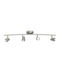 Talida 4 Light LED Ceiling Track Lighting Fixture In Brushed Nickel For Living Room, Dining Room, And Kitchen, side view
