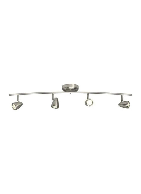 Talida 4 Light LED Ceiling Track Lighting Fixture In Brushed Nickel For Living Room, Dining Room, And Kitchen, side view