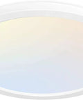 12 Inch LED Round Flat Panel Light With 3 CCTs 3000K 4000K 5000K 24W Edge Lit Flush Mount Ceiling Fixture For Kitchen Bedroom Laundry Closet White