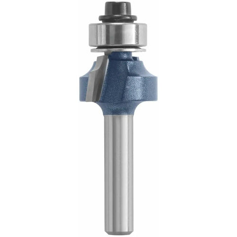 Real Badass 1/8 Inch Radius Roundover Router Bit With Two Flute Micrograin Carbide Cutting Edges and Compact Ball Bearing Guide