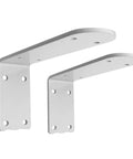 Heavy Duty L Shape Wall Shelf Brackets Two Pack Solid Steel Corner Mounts Rust Proof Vintage Style Support Gear With Matte White Finish