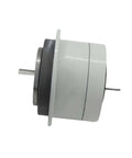 Side view of biaxial magnetic particle brake with 0.5 to 5 Nm torque range for heavy-duty rock-solid control in industrial equipment.
