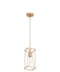Gold Cage Pendant Light For Kitchen Island And Hallways, Modern Hanging Fixture For Dining Room Foyer And Bedroom, Vintage Metal Style