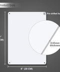 Diagram of 3 Pack 8x10 Inch Aluminum Sign Blanks For Sublimation UV Printing And Engraving 0.65mm Thick With 4 Pre Drilled Holes