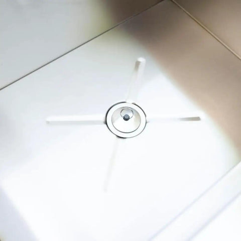 Bottom drain of Pro-Level 23X17 Drop-In Stainless Steel Ice Chest With Rock-Solid Dual-Wall Insulation.