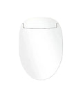 Premium Comfy Smart Heated Toilet Seat With Electric Bidet Cover, white oval plastic lid, snug fit for standard toilets.