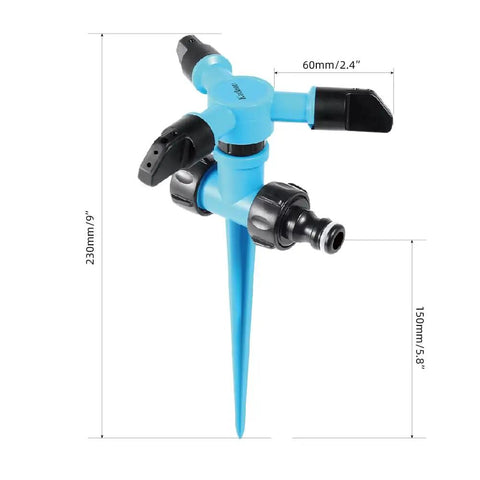360 Degree Rotating Lawn Sprinkler For Large Area Coverage With Adjustable Spray Directions Direct Or 45 Degrees