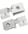 Heavy Duty Frameless Glass Door Hinges For 6mm Cabinets Showers And Bookshelves With TPE Washers Rustproof Galvanized Alloy close-up silver hardware.