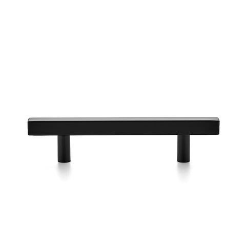 Matte Black 6 Inch Square Cabinet Pulls In Stainless Steel For Kitchen Cabinets And Drawers, 3-3/4 Inch Center To Center Mounting