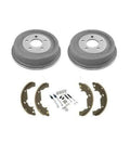 Premium 2 Piece Rear Brake Drums And 4 Piece Shoe Kit Set With Hardware Springs For Chevy Equinox Pontiac Aztek Torrent Saturn Vue 05 Plus Years, cast iron