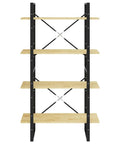 Durable Solid Pine Wood 4 Tier Book Cabinet Shelf With 31.5x11.8x55.1 Inches Of Storage, metal frame, industrial design