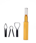 Three Piece Corner Smoothing Cutter Set For Welding And Floor Skiving Pro Grade Aluminum Alloy Floor Skiving Tools Trowel Scraper Blade Kit Durable Yellow Finish For Flooring And Metal Work, three black blades