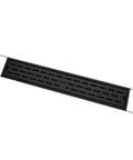 Slick Invisible Bathtub Floor Drain Insert With Beefy Gravity Self Closing Valve And Zero Fuss Odor Control For Super Smooth Shower Drainage 60 Centimeter Matte Black Finish shown from above.