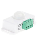 Infrared Motion Sensor Switch Module With Adjustable Auto On Off Pir Detector For 12V And 24V Lighting 6 To 8A High Current Plug And Play Easy Install Reliable Electronic Component For Home Office And Workshop Lighting, white PIR-8 module with green terminal
