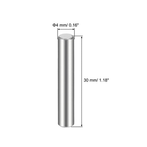 Dowel pin, 4 mm diameter by 30 mm length, 304 stainless steel for wood shelves.