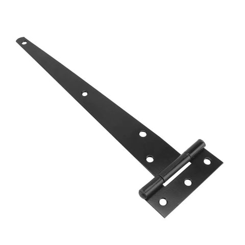 Single hinge from Six Piece T Shaped Rust Proof Iron Door Hinges In Black Finish 10 Inch Heavy Duty Yet Quiet For Wooden Doors And Background Walls Galvanized Rust Resistant Easy Install With Six Fixing Holes