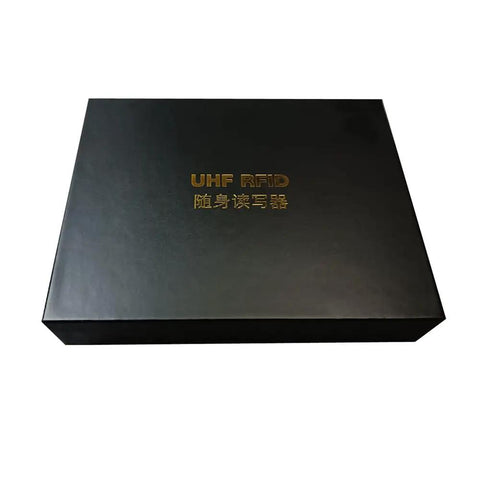 Black box packaging for Portable UHF RFID Reader Writer 902 928 MHz With Type C USB And Bluetooth Five Point Zero For Windows Android iOS