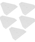 Seven Hole Aluminum Joining Plate Connector For Frames Tables Beds Shelves 5 Pack, silver white flat surface displayed