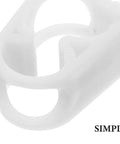 Close-up of white plastic flow control tube clip for 1/4 to 5/16 inch tubing, part of 20 pcs adjustable hose clamps set.