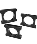 Sturdy Aluminum Tube Clamp Fits 30 40 50 mm Drone Frames With Fast CNC Machine Integration And Bolt Circle Motor Plate Mounting For Quick Easy Installations, three black clamps.