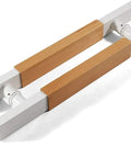 Push Pull Door Handle Set For Glass, Wood, And Metal Doors, Stainless Steel, Black Or White Finish, Solid Wood Look, Easy Install