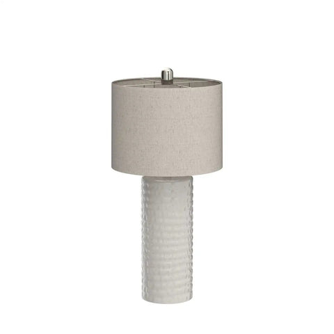 Modern 24.5 Inch Ceramic Table Lamp Set Of 2 With White Shades Farmhouse End Table Lamps For Living Room Bedroom Dorm Office