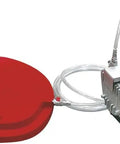 Heavy Duty Vacuum Pad And Pump Kit With Top Tier Suction Strength For Diesel Fuel Filtering And Industrial Fluid Handling, comprising a red suction pad and a silver pump.