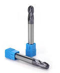 Extra Long 3/8 Inch Carbide Ball Nose End Mill For Alloy And Hardened Steels, 4 Inch Overall Length, Four Flute, HRC 55 AlTiN Coating CNC Router Bit For Boss Level Precision Metalworking, 1 Piece