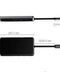 GoTo Usb C Laptop Docking Station Providing Zero Drama Setup With Gigabit Ethernet Vga Output And Sweet Superfast Data Ports Pd Charging Up To Eighty Seven Watts showing dimensions and design in cold aluminum build.