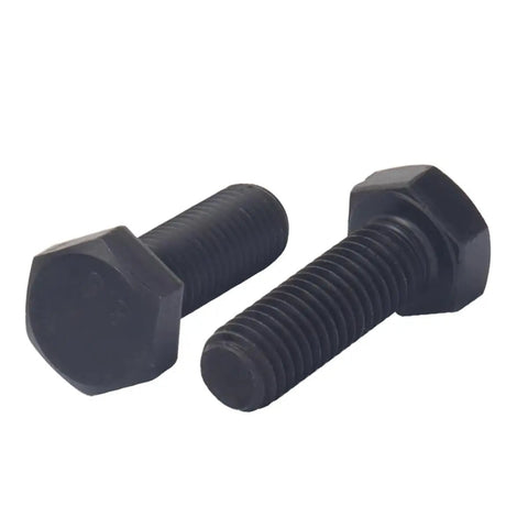 Durable 10 Pcs M11 X 1.25 Millimeter Fine Thread Hex Head Bolts 8.8 Grade heavy duty black fasteners close-up view.