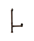 Slick Bathtub Overflow Drain Kit With Extended Tube Twist And Lift Stopper Plus Heavy Duty Floor Flange Plate side view