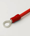 Insulated Ring Terminals For Electrical Crimp Connectors, Red 100 Pack, Fits 22 To 16 AWG Wire, Stud Size 6 To 8, Easy Crimp, PVC Insulation